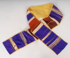 1940s Novelty Stripe Silk Scarf